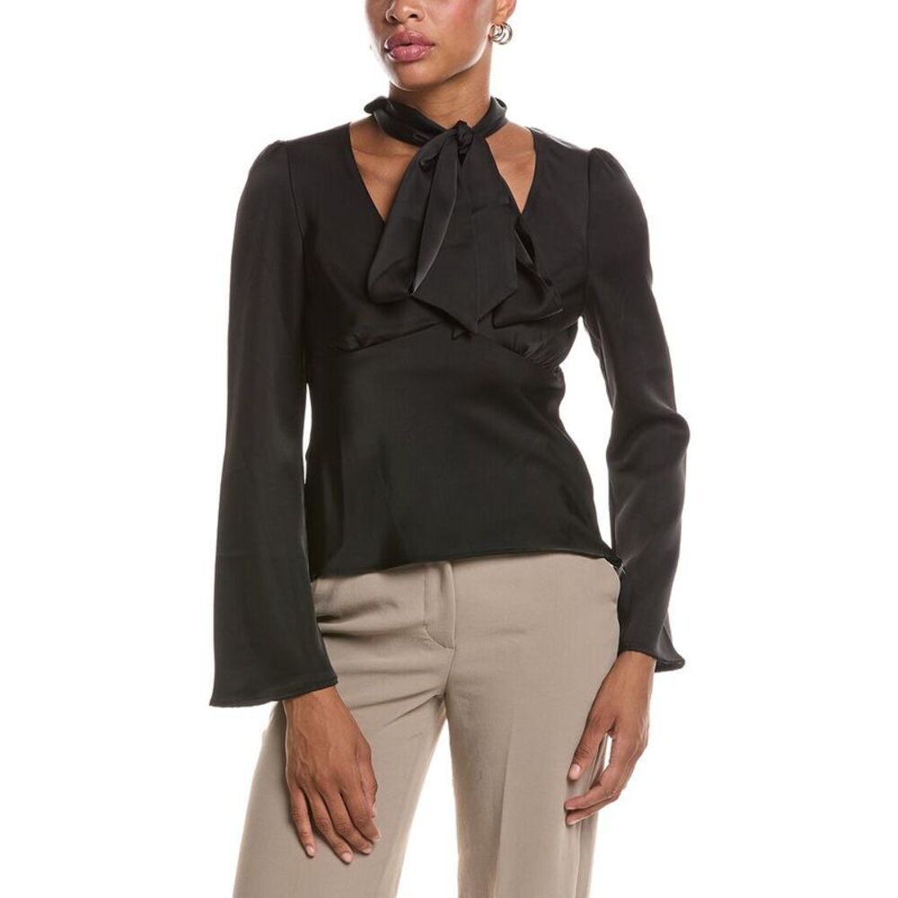 Estellina Womens  Solid Top, Black